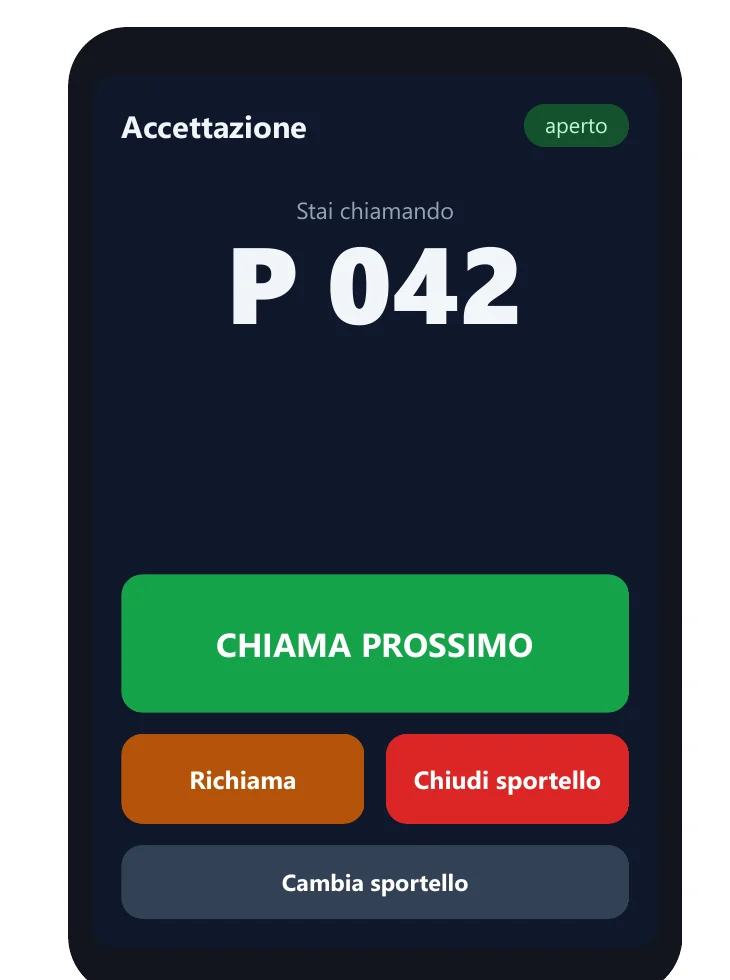 App operatore per chiamare i clienti